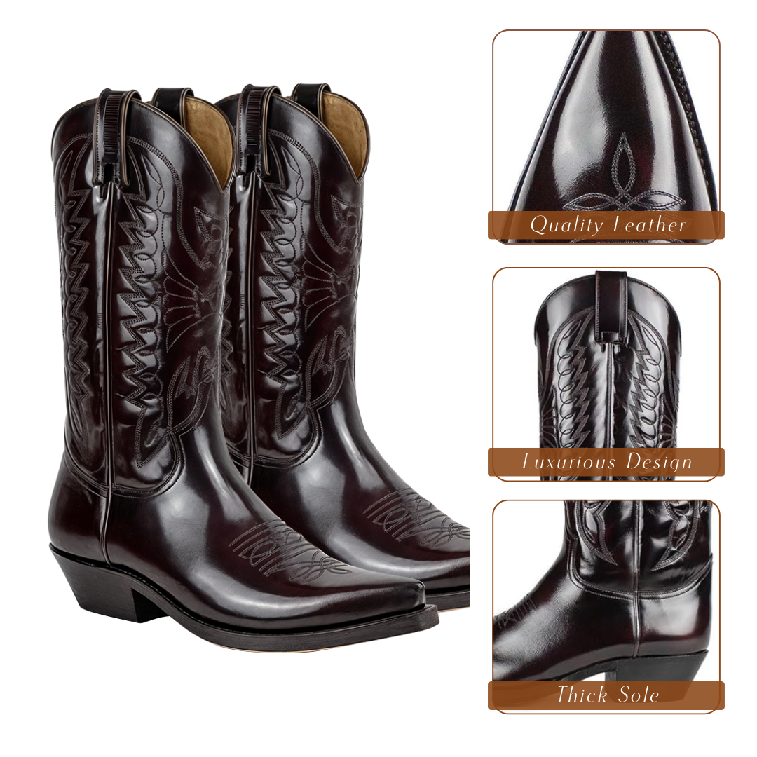 Christoffer | High Heel Pointed Toe Leather Boots