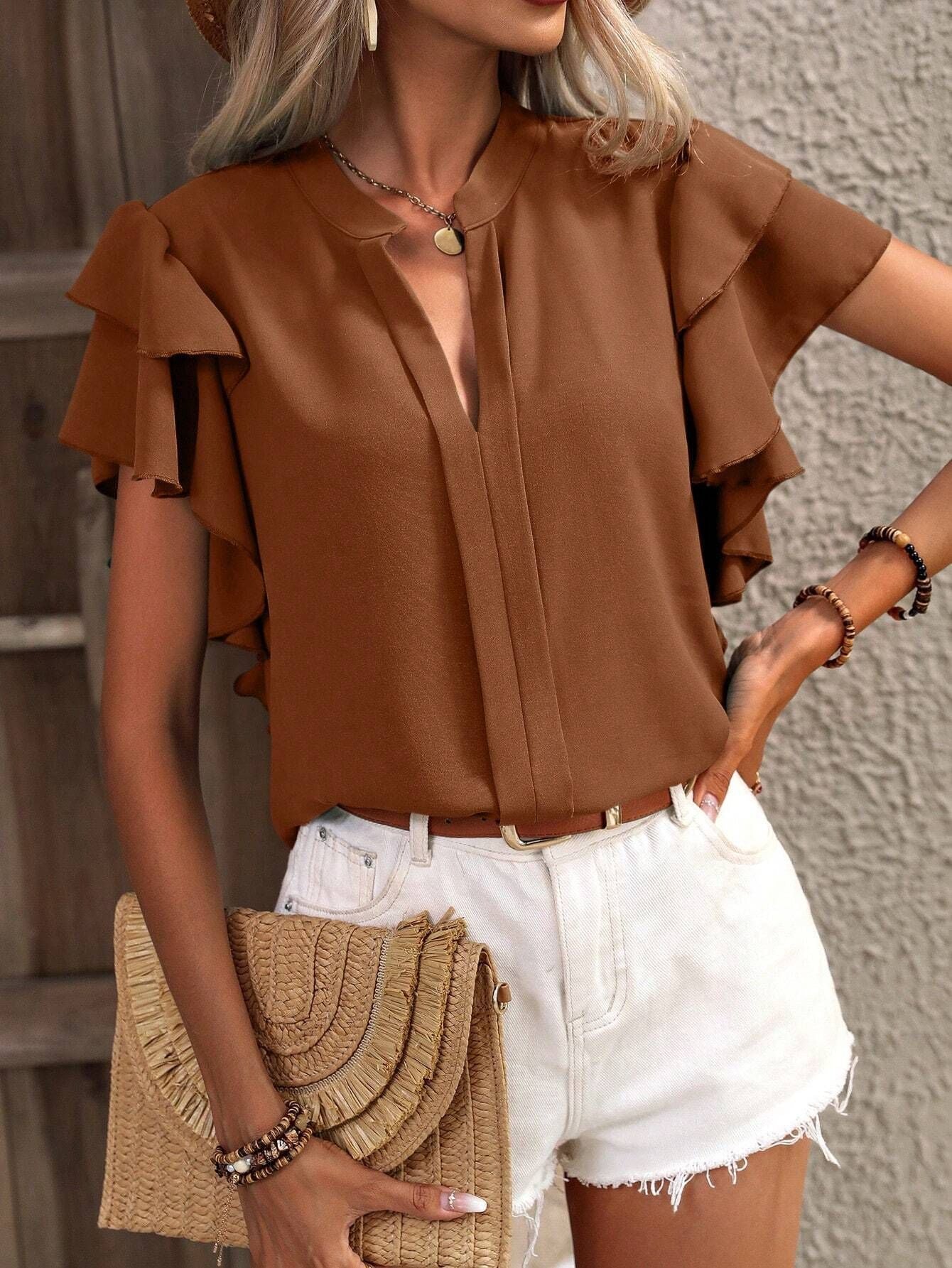 Zendee™ - Stylish Ruffle Blouse