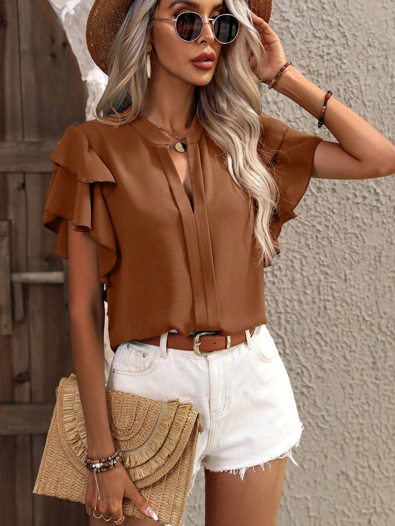 Zendee™ - Stylish Ruffle Blouse