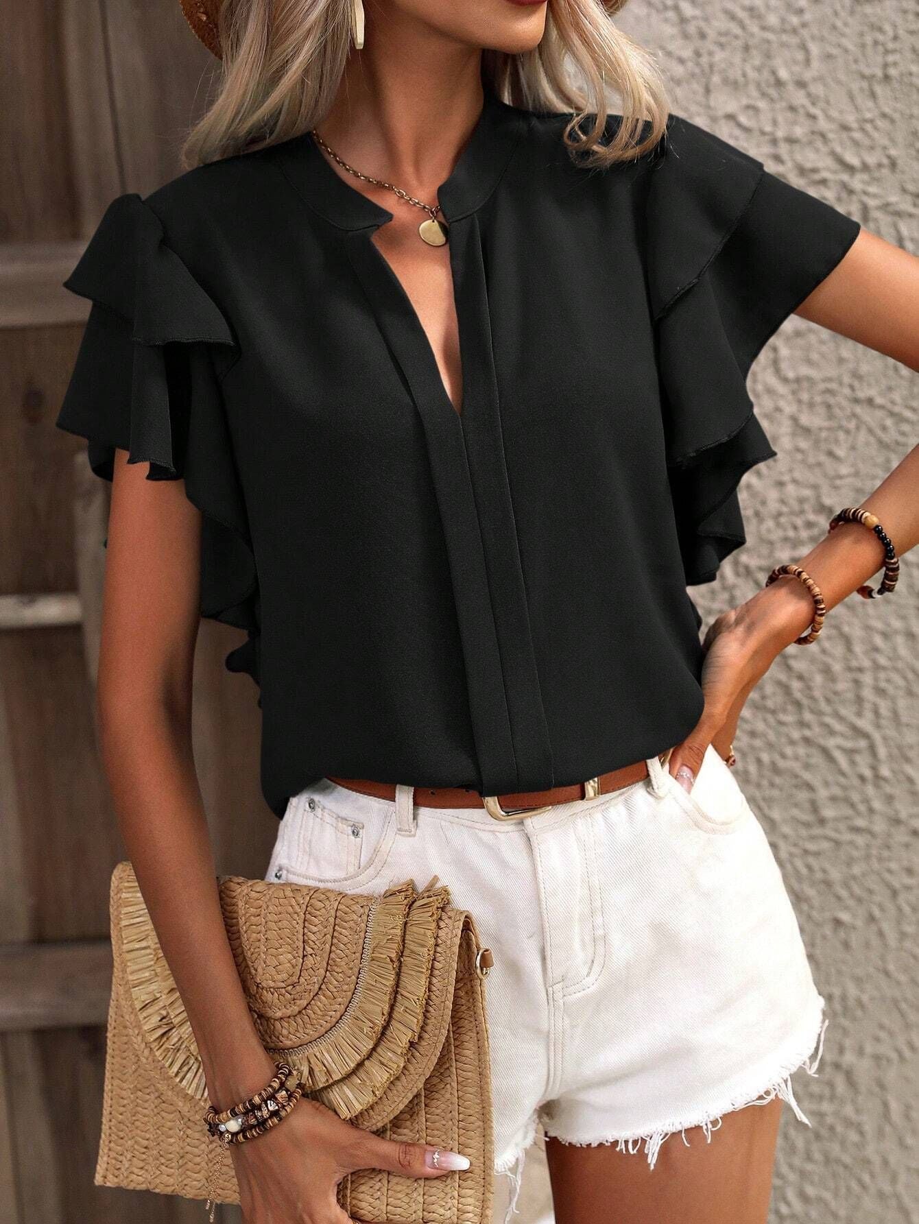 Zendee™ - Stylish Ruffle Blouse