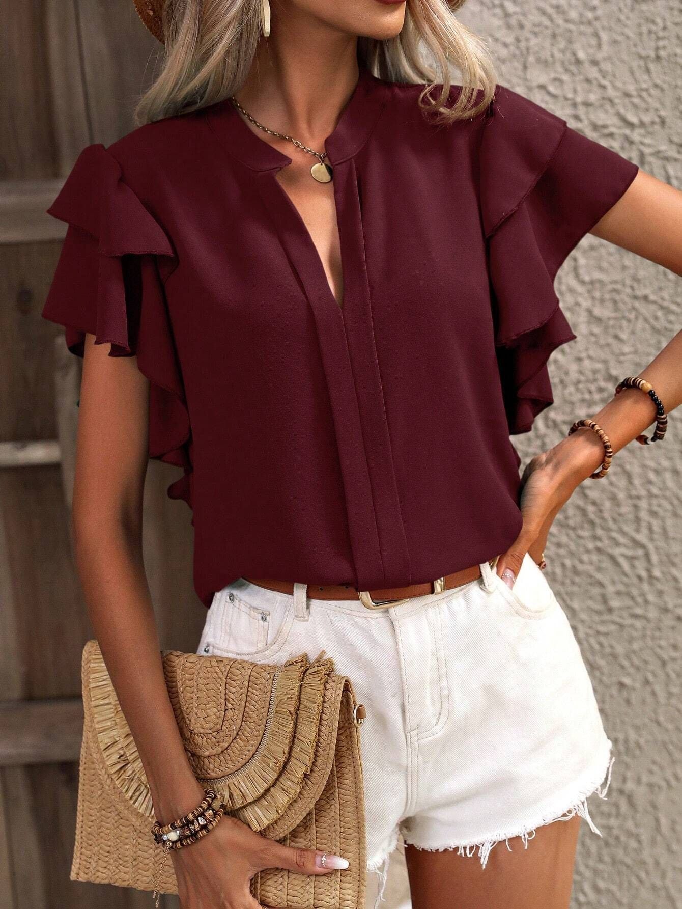 Zendee™ - Stylish Ruffle Blouse
