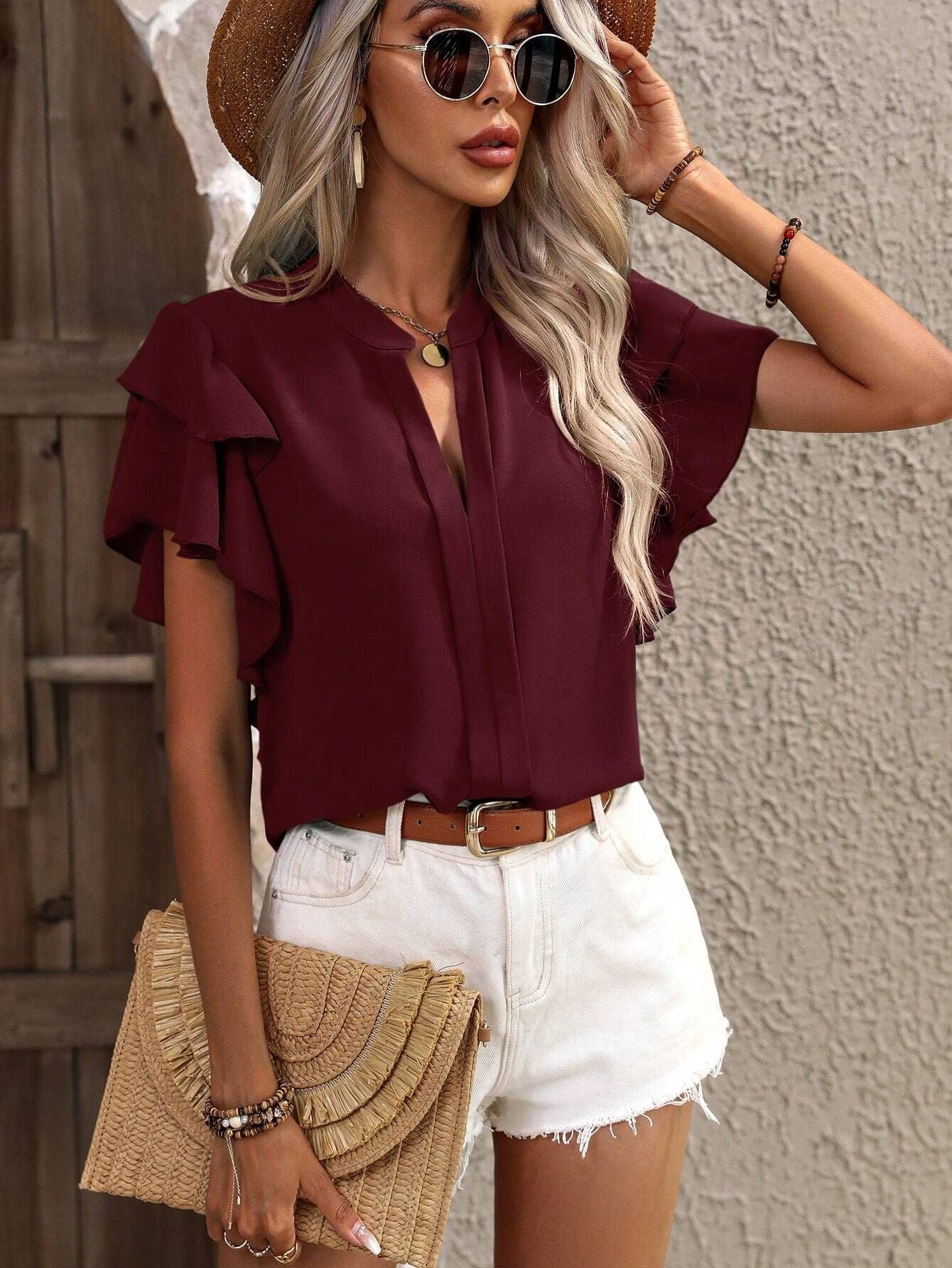 Zendee™ - Stylish Ruffle Blouse