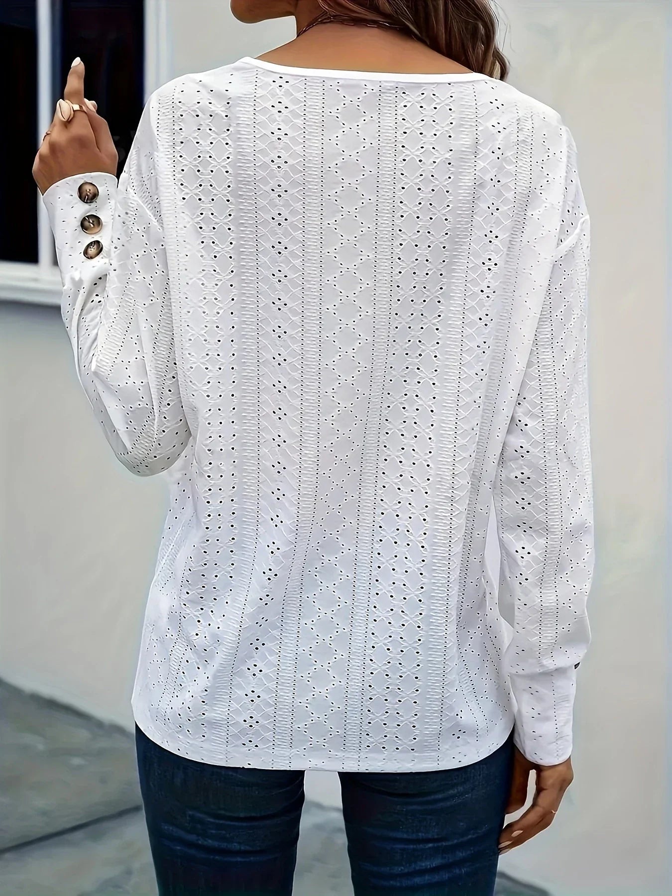 Rivana™ - Elegant Eyelet Top