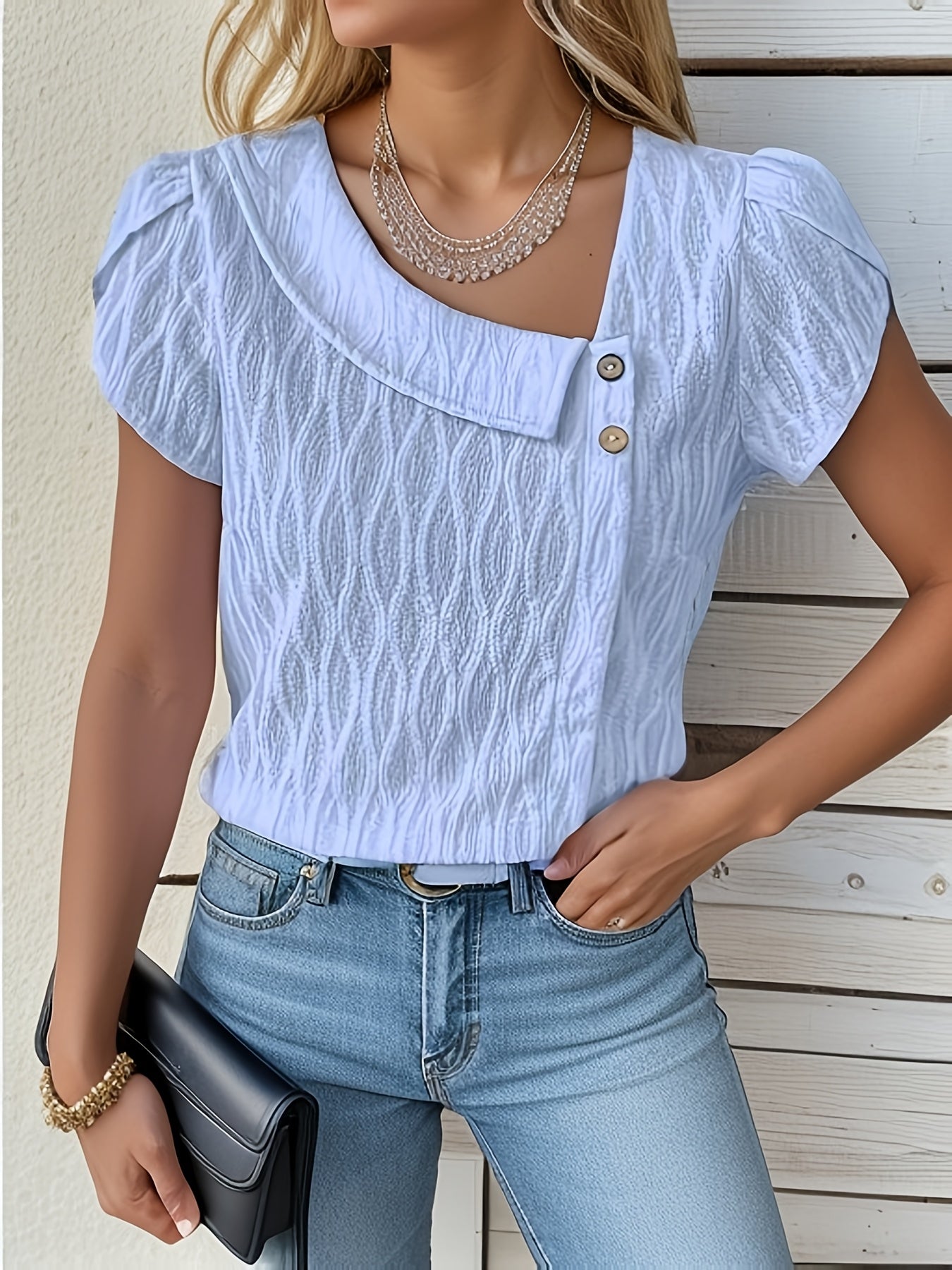 Zelinia™ - Elegant Textured Blouse