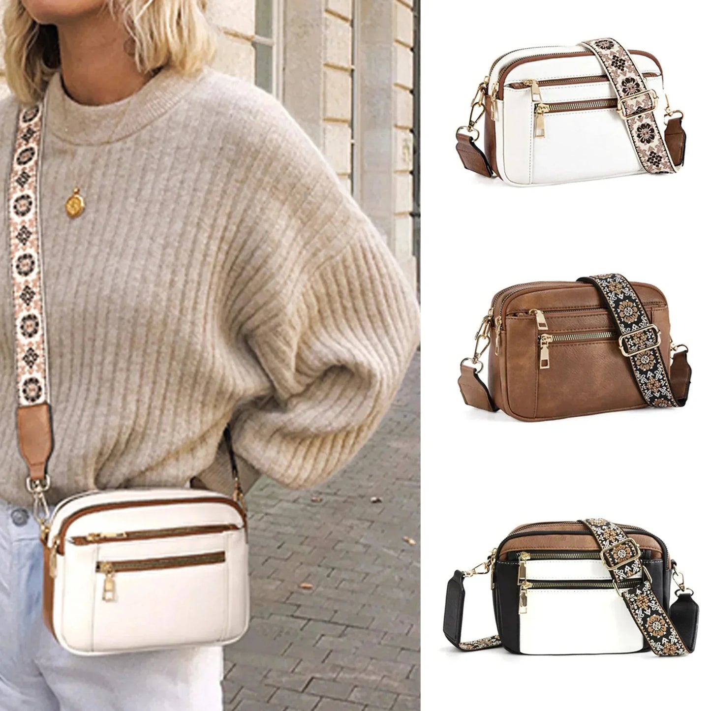 Nylah Crossbody with Colorful Straps